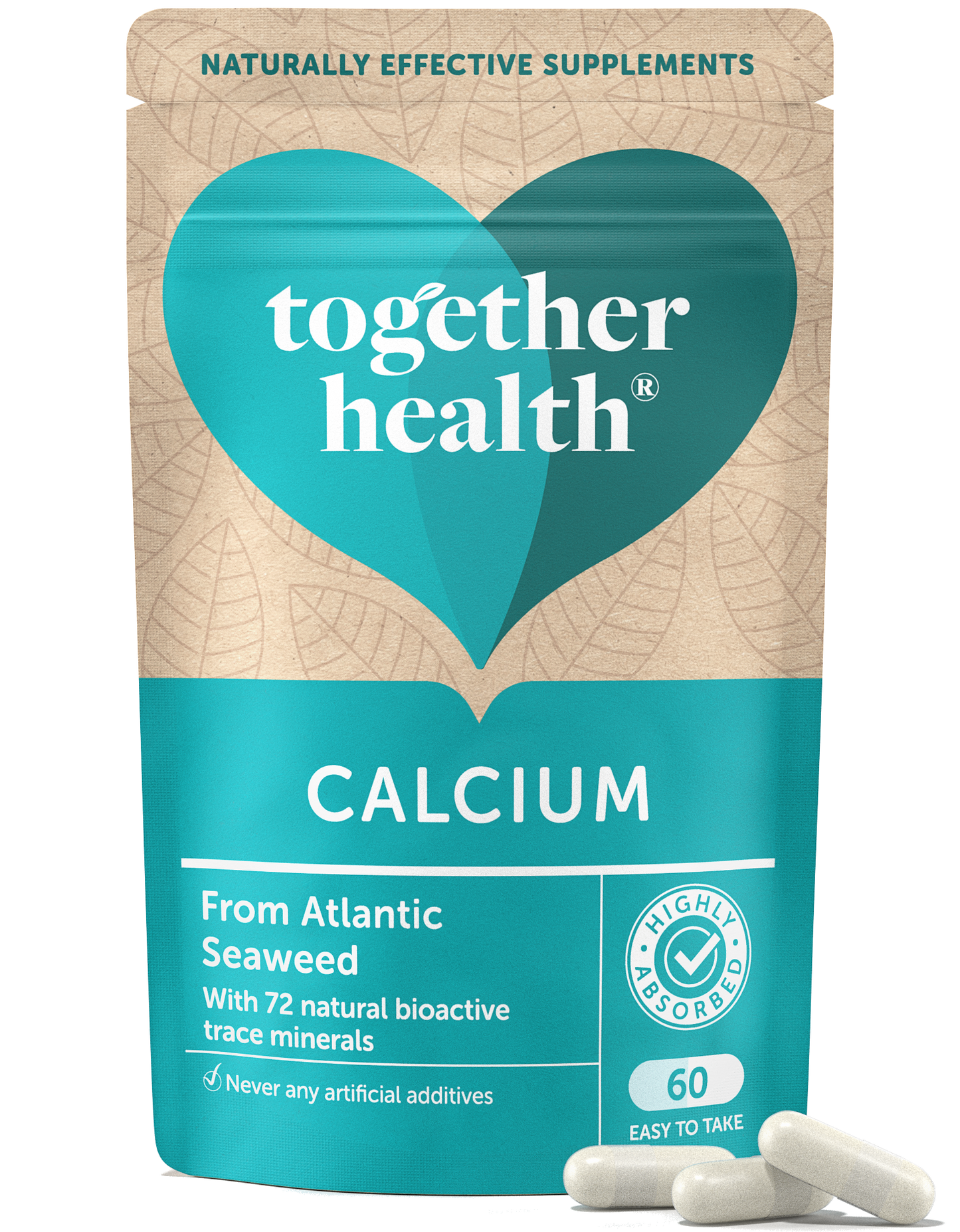 Calcium – Vegan Calcium Supplement – 60 Capsules Together health