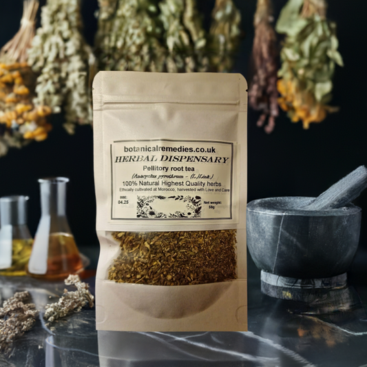 Package of Pellitory - Akarkara root, an herbela remedy, loose herbal tea