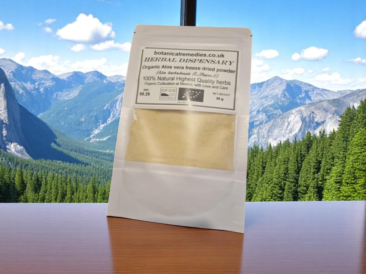 Package with Organic freeze dried Aloe Vera powder