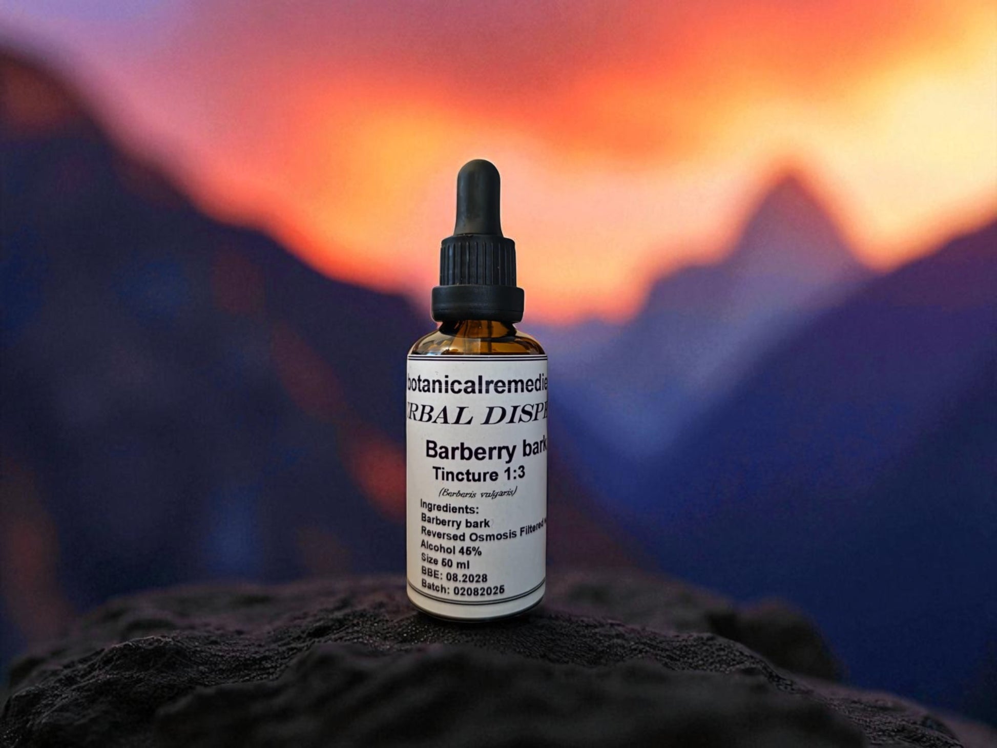Droplet Bottle of Barberry bark tincture, an herbal remedy from Botanical Remedies