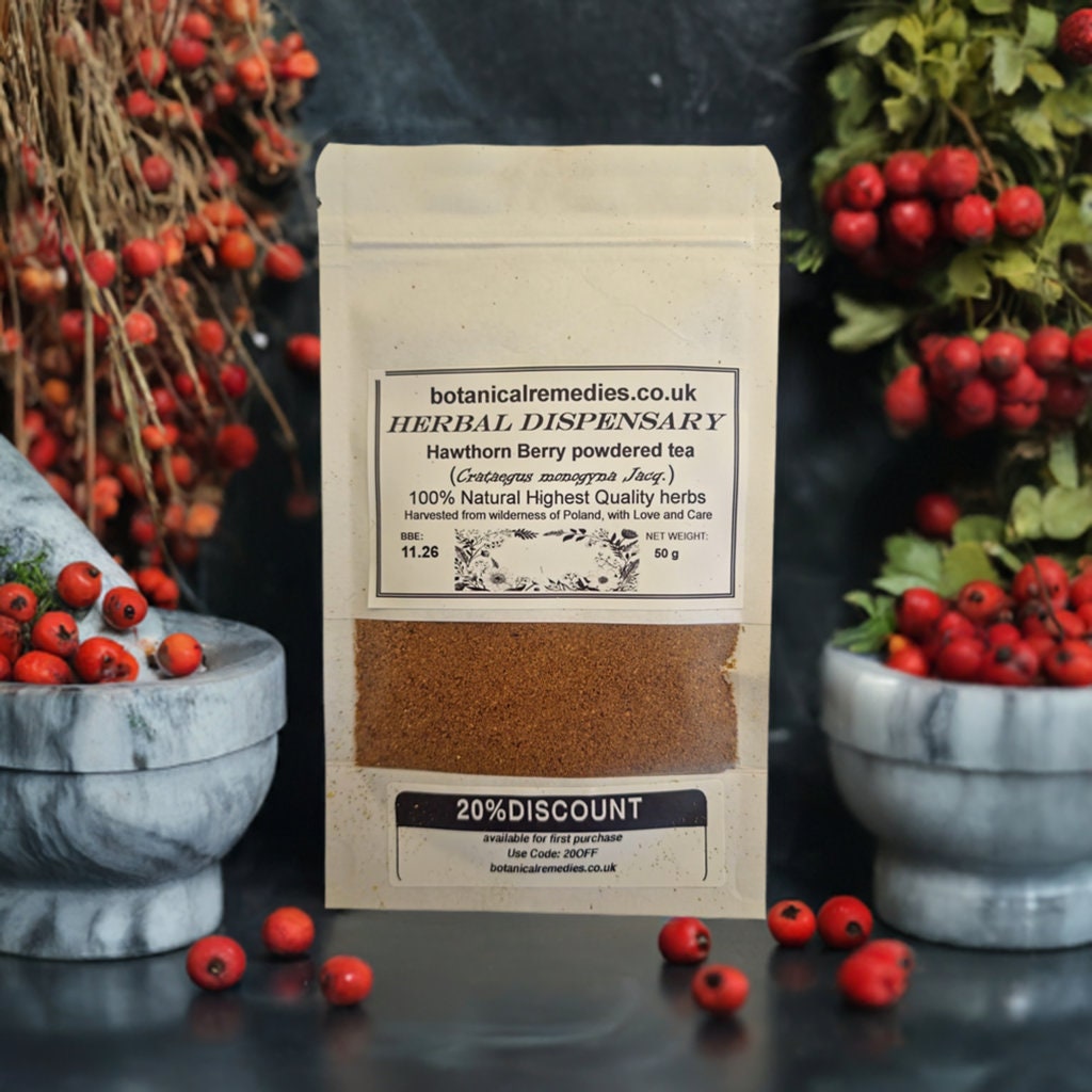 Hawthorn berries ground