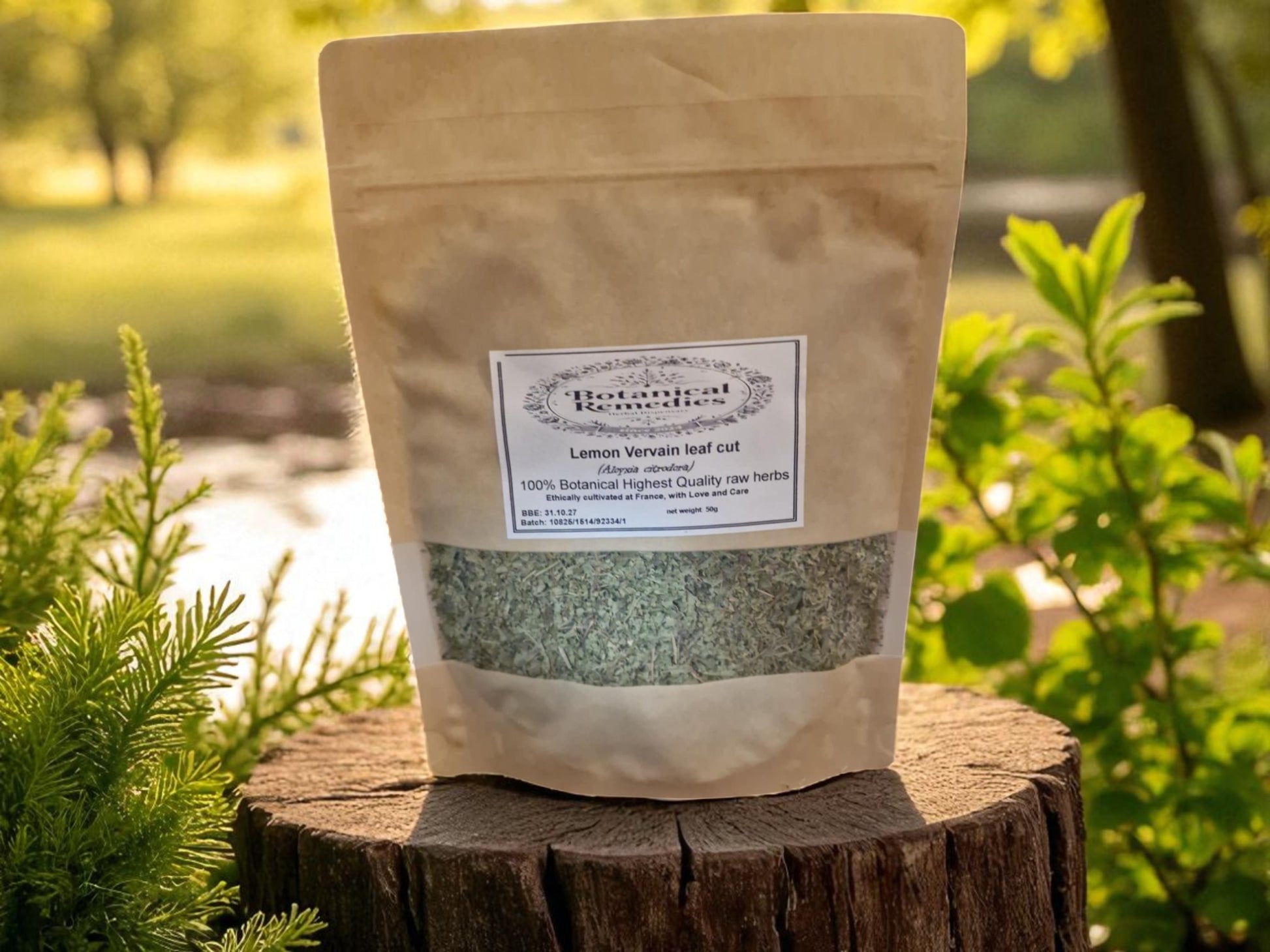 Bag Botanicals Remedies herbal dispensary Lemon verbena leaf cut, an herbal remedy, loose herbal tea