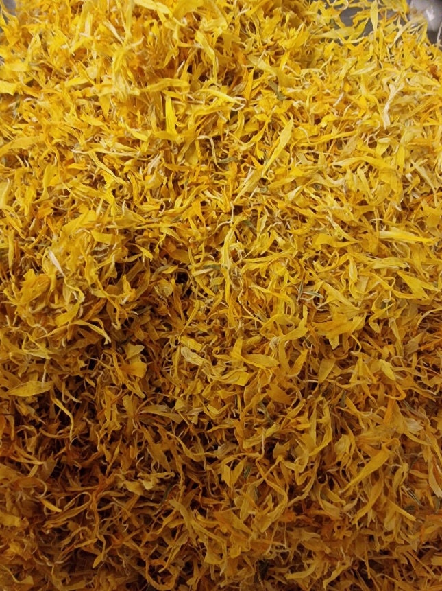 Marigold flower petals loose herbal tea, an herbal remedy