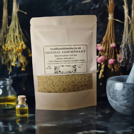 Marshmallow root dried and cut