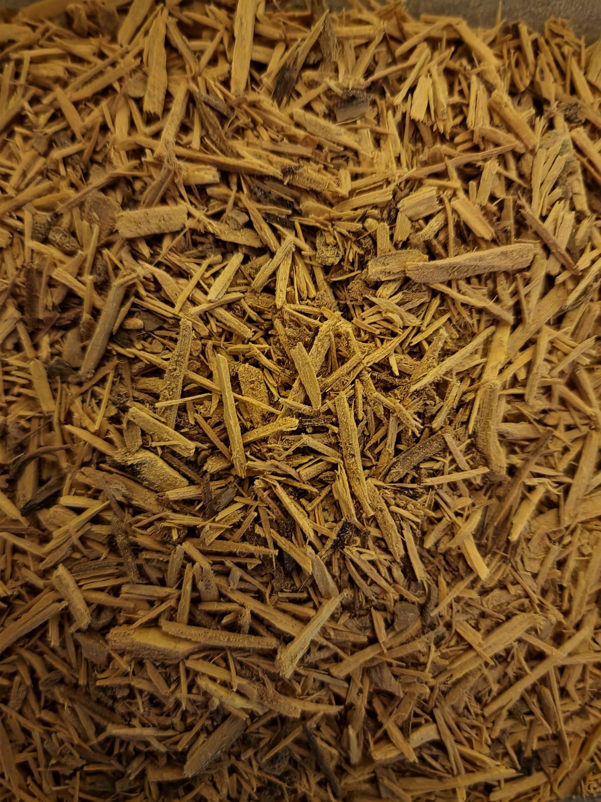 close up of Muira Puama bark  dried and cut, loose herbal tea, an herbal remedy
