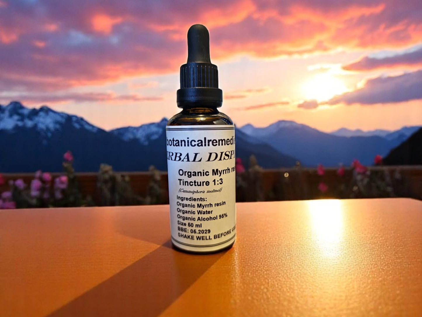 Bottle with Myrrh Tincture Organic, an herbal remedy