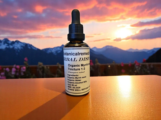Bottle with Myrrh Tincture Organic, an herbal remedy
