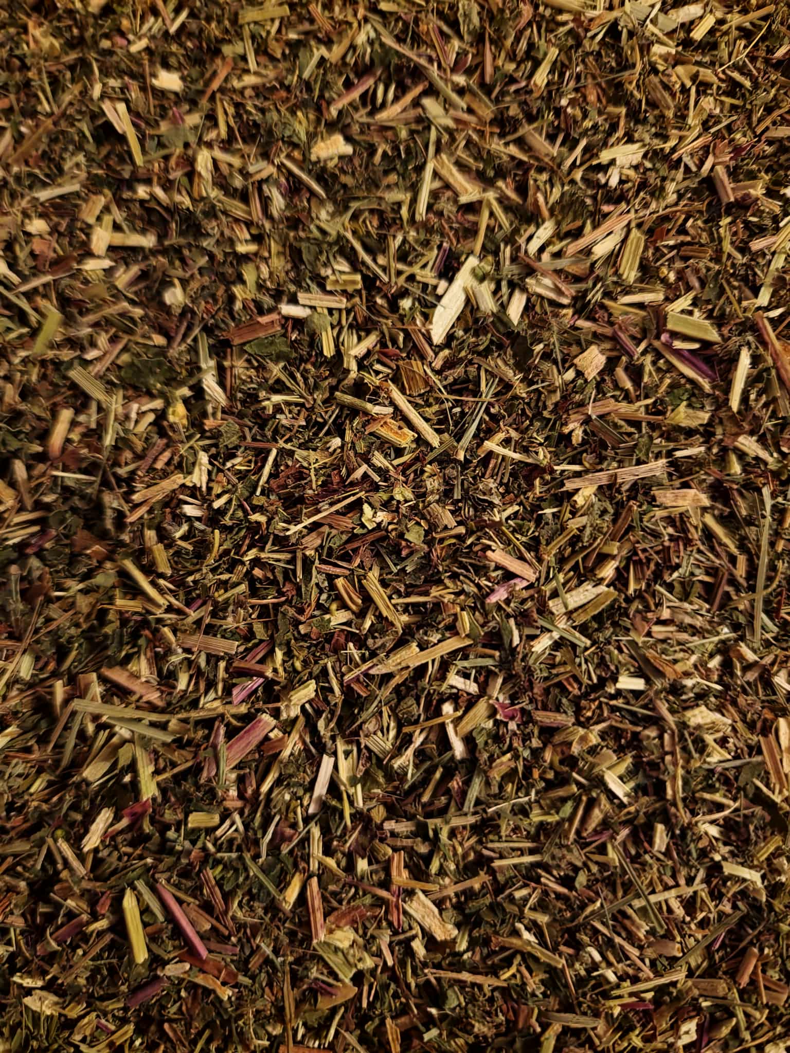 Close-up of dried Organic Meadowsweet herb, an herbal remedy from Botanical remedies herbal dispensary, loose herbal tea