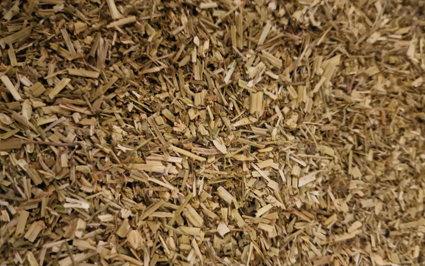 Close-up of dried and cut Organic Heartsease herb, loose herbal tea