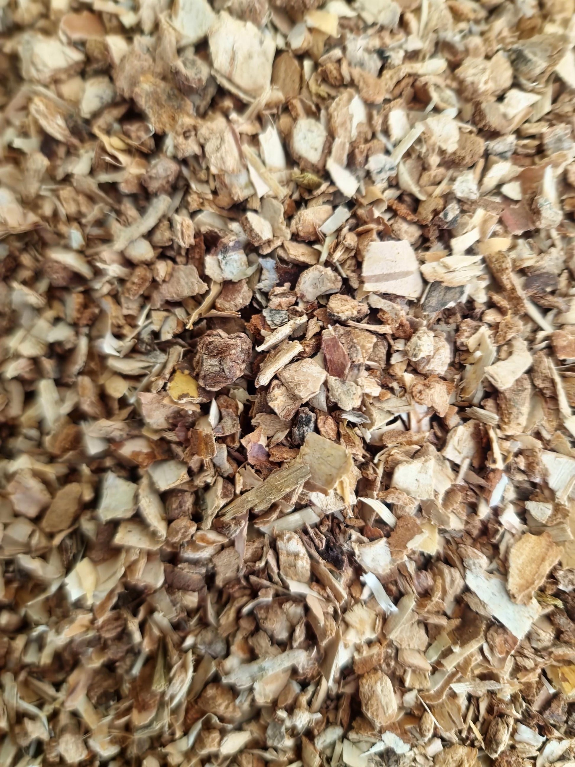 close up of Organic Birch bark pieces from Botanical Remedies herbal dispensary, an herbal remedy