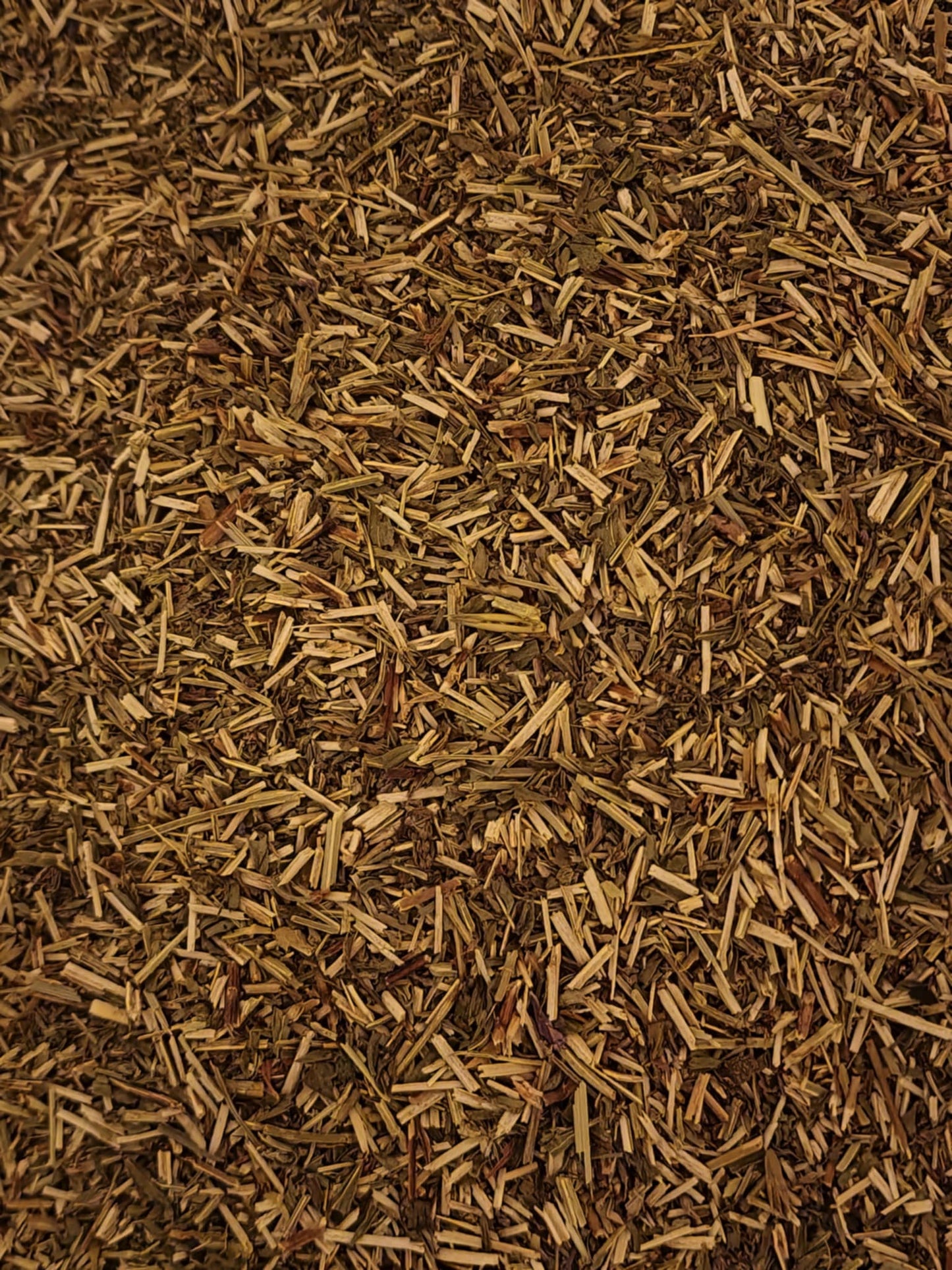 Close-up of dried and cut Organic Hyssop herb, from Botanical remedies herbal dispensary, an herbal remedy - loose herbal tea