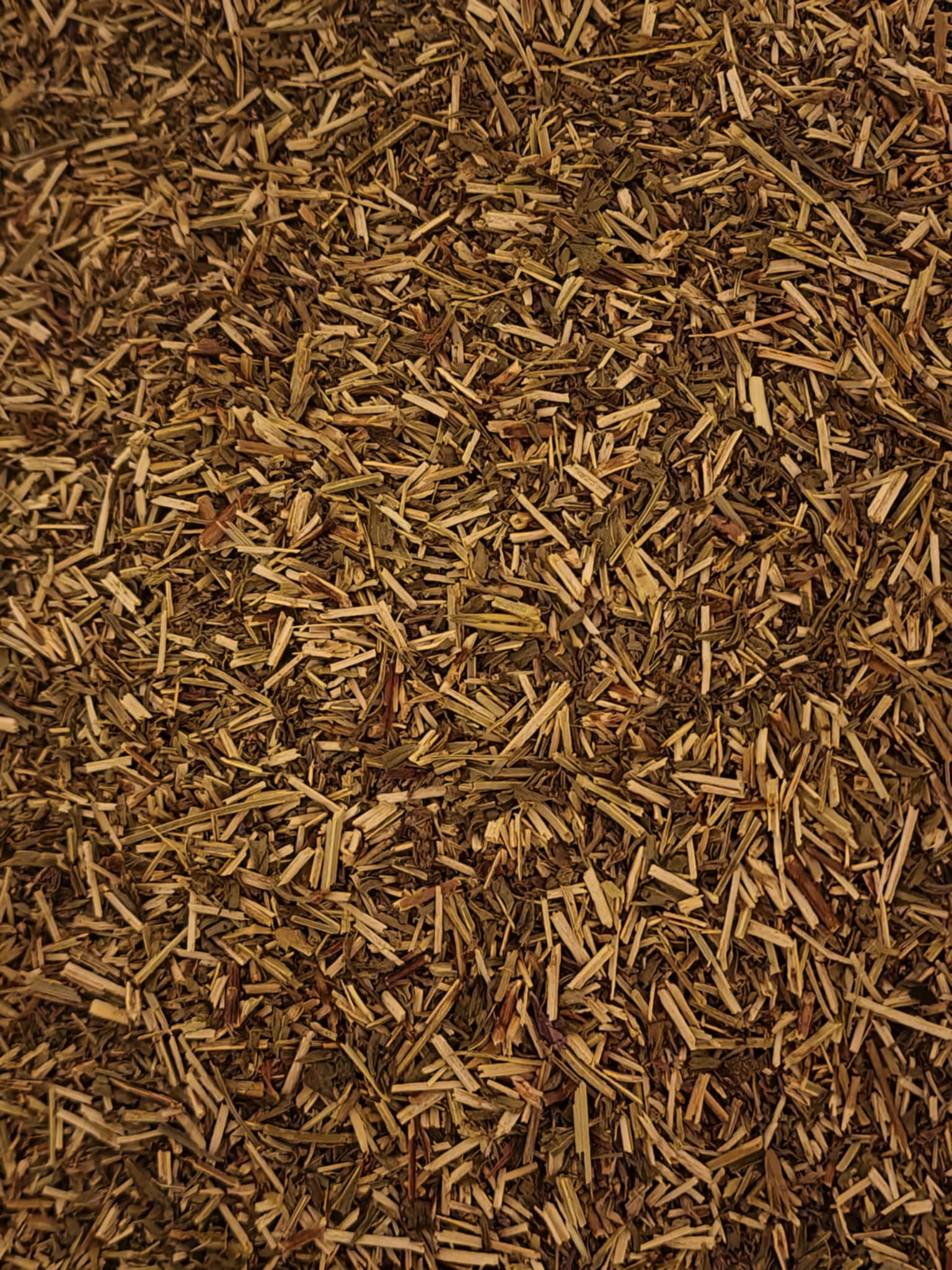 Close-up of dried and cut Organic Hyssop herb, from Botanical remedies herbal dispensary, an herbal remedy - loose herbal tea