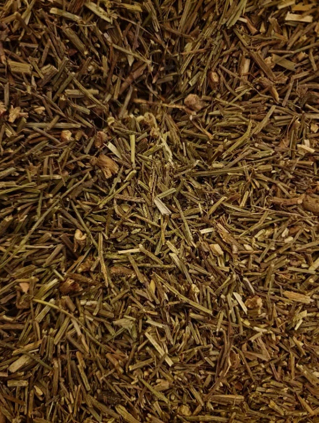 close up of Organic Vervain herb from Botanical remedies herbal dispensary, loose herbal tea, an herbal remedy