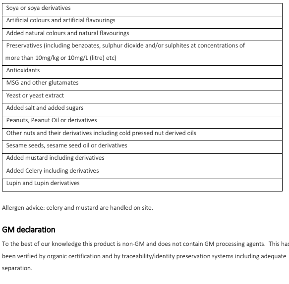 Skullcap organic products specification
