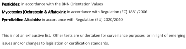 Specification of Botanical Remedies organic cornsilk stamens