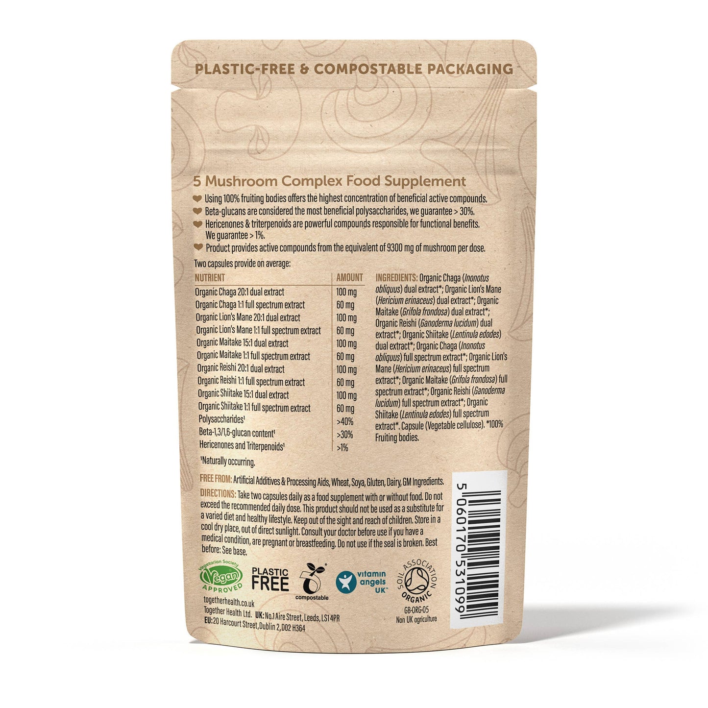 Mushroom 5 Blend – 9300mg – High Strength – Together Health