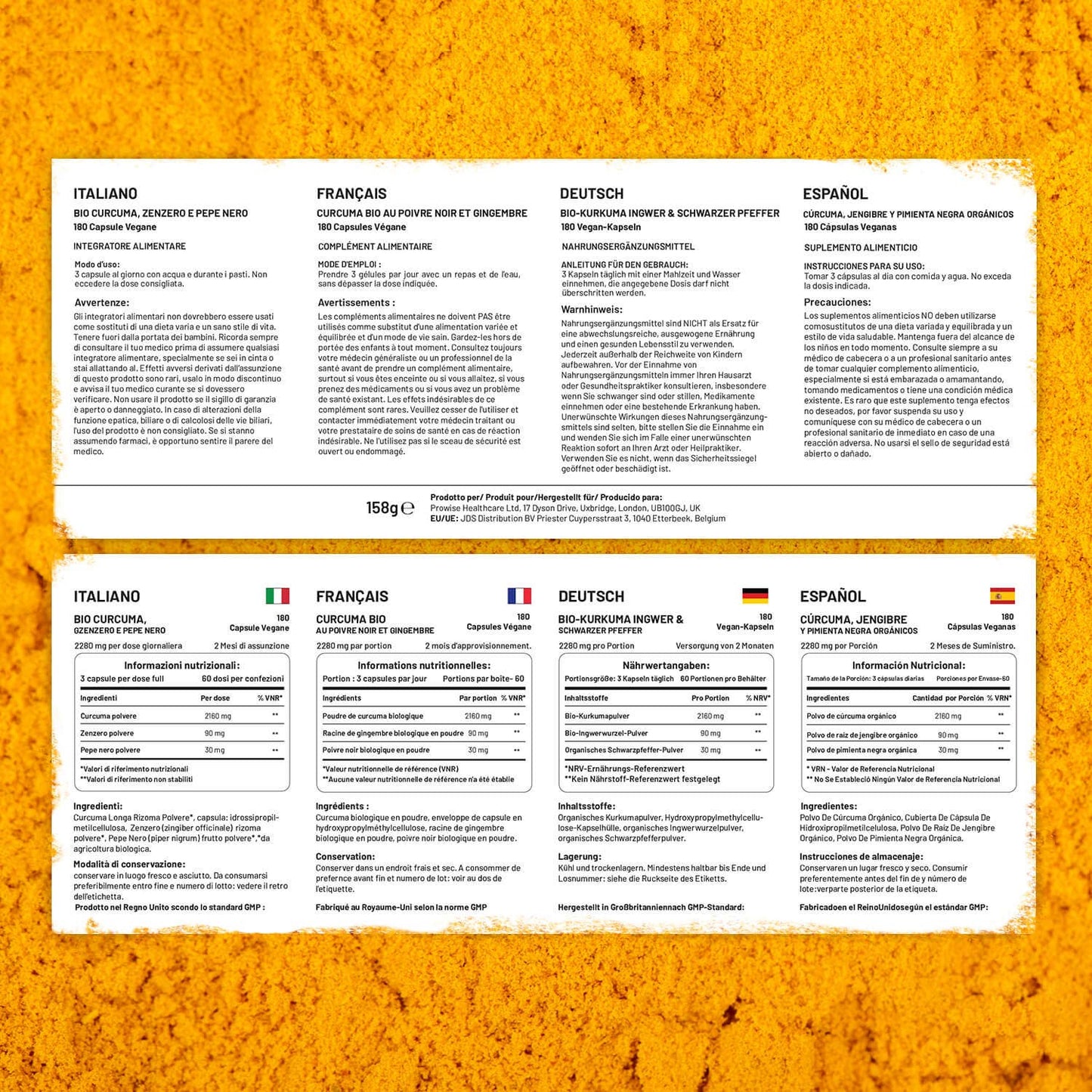 Organic Turmeric 2280mg (High Strength) with Black Pepper