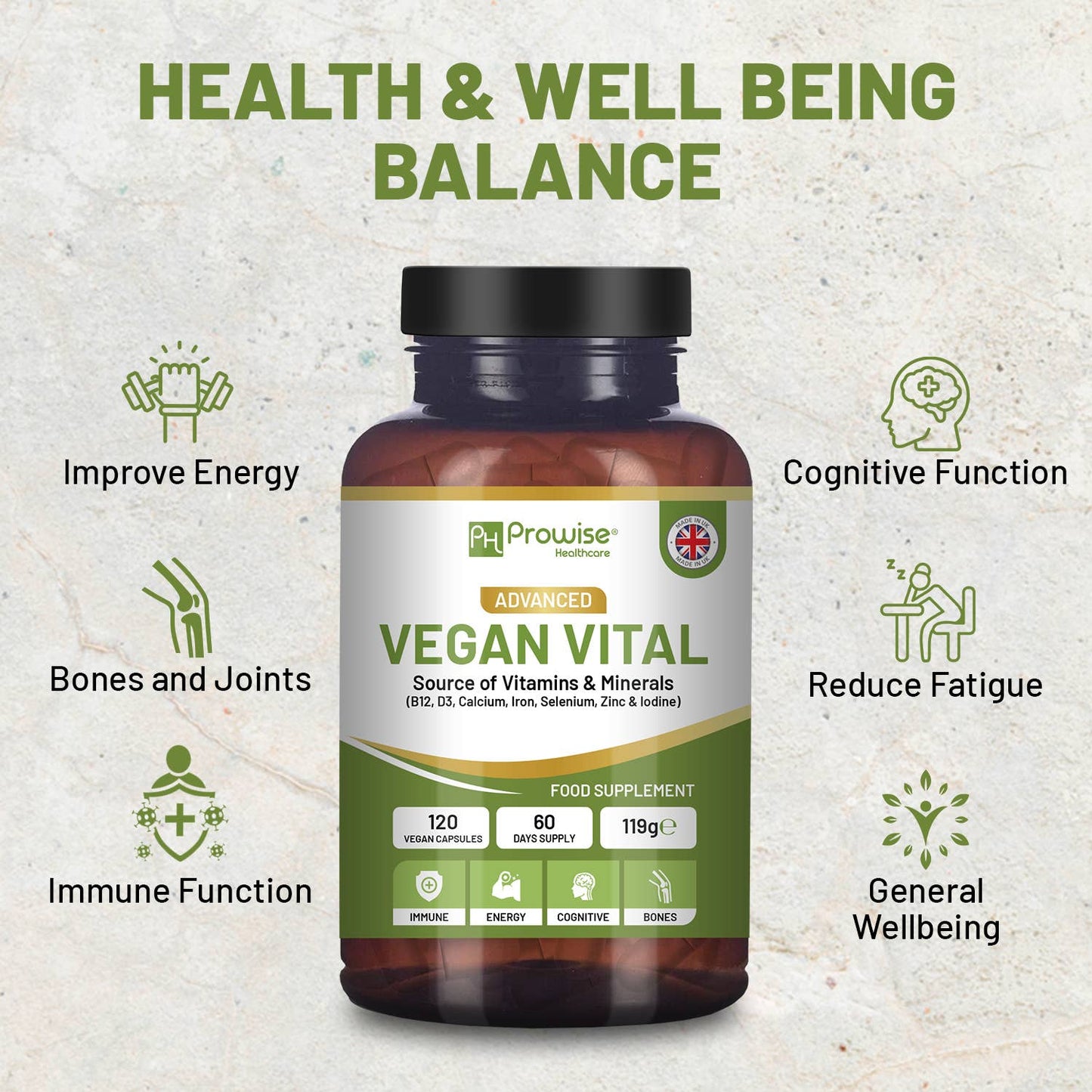 Vegan Vital Multivitamins 120 Capsule - Prowise Healthcare