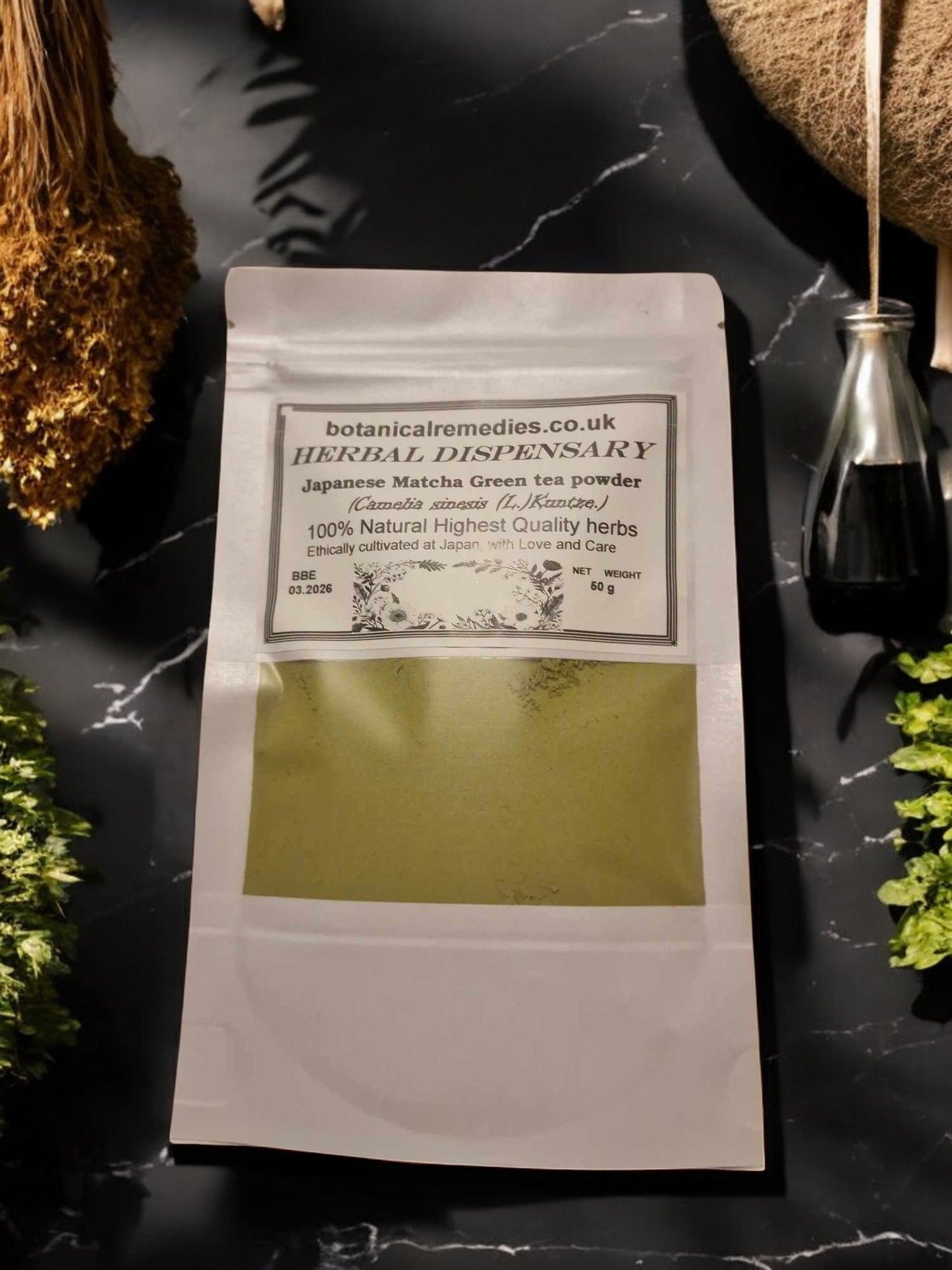 Japanese Matcha green tea powder (Camellia sinensis - (L.)Kuntze.) Lab-proven Quality and Purity