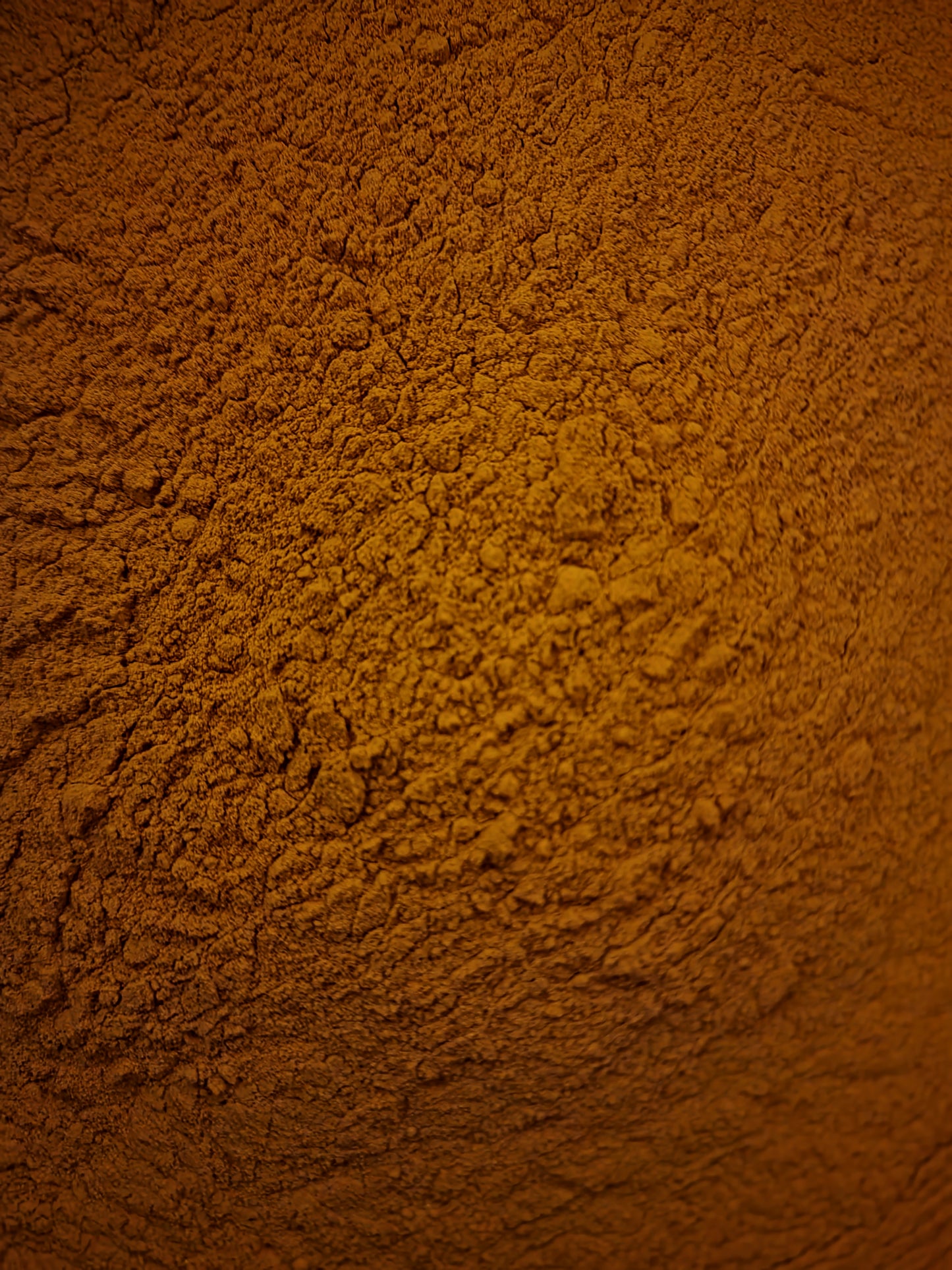 A close-up, highly detailed texture shot of Premium Turmeric powder (Curcuma longa), showcasing its rich, golden-brown color and fine consistency for everyday apothecary use.