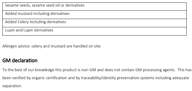 Specification of Botanical Remedies organic cornsilk stamens
