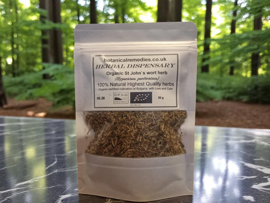 Package with St Johns Wort herb tea
