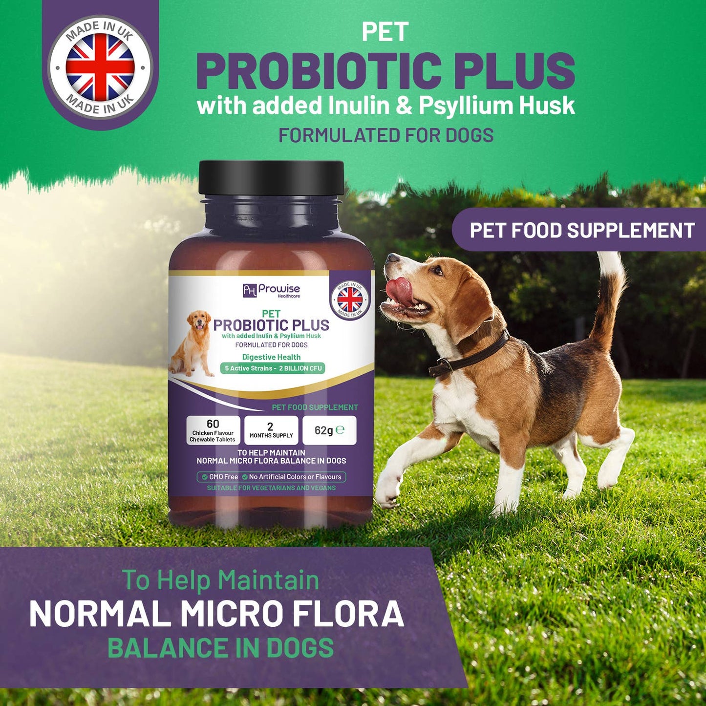 Pet Probiotic Plus with Added Inulin & Psyllium Husk 2 Billi