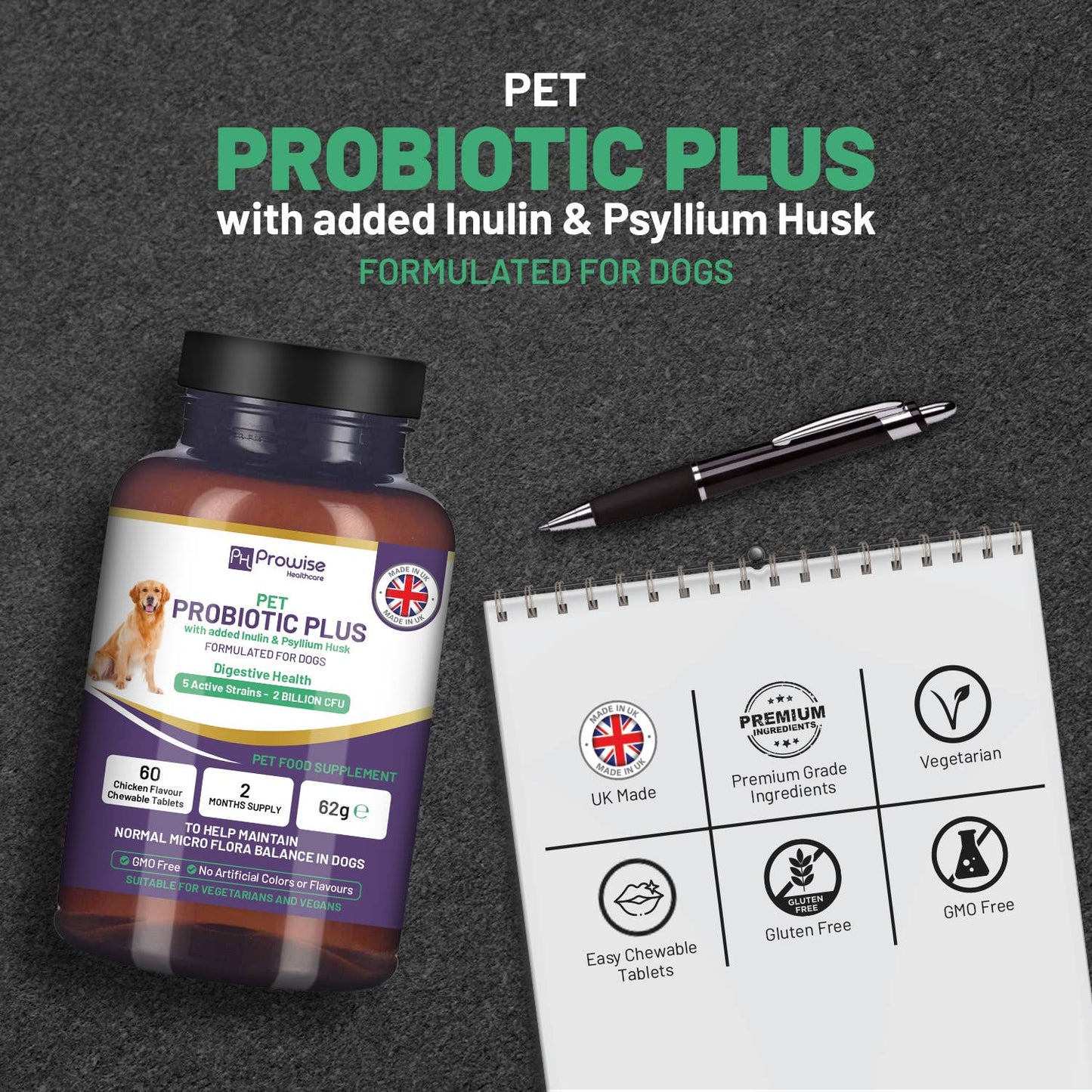 Pet Probiotic Plus with Added Inulin & Psyllium Husk 2 Billi