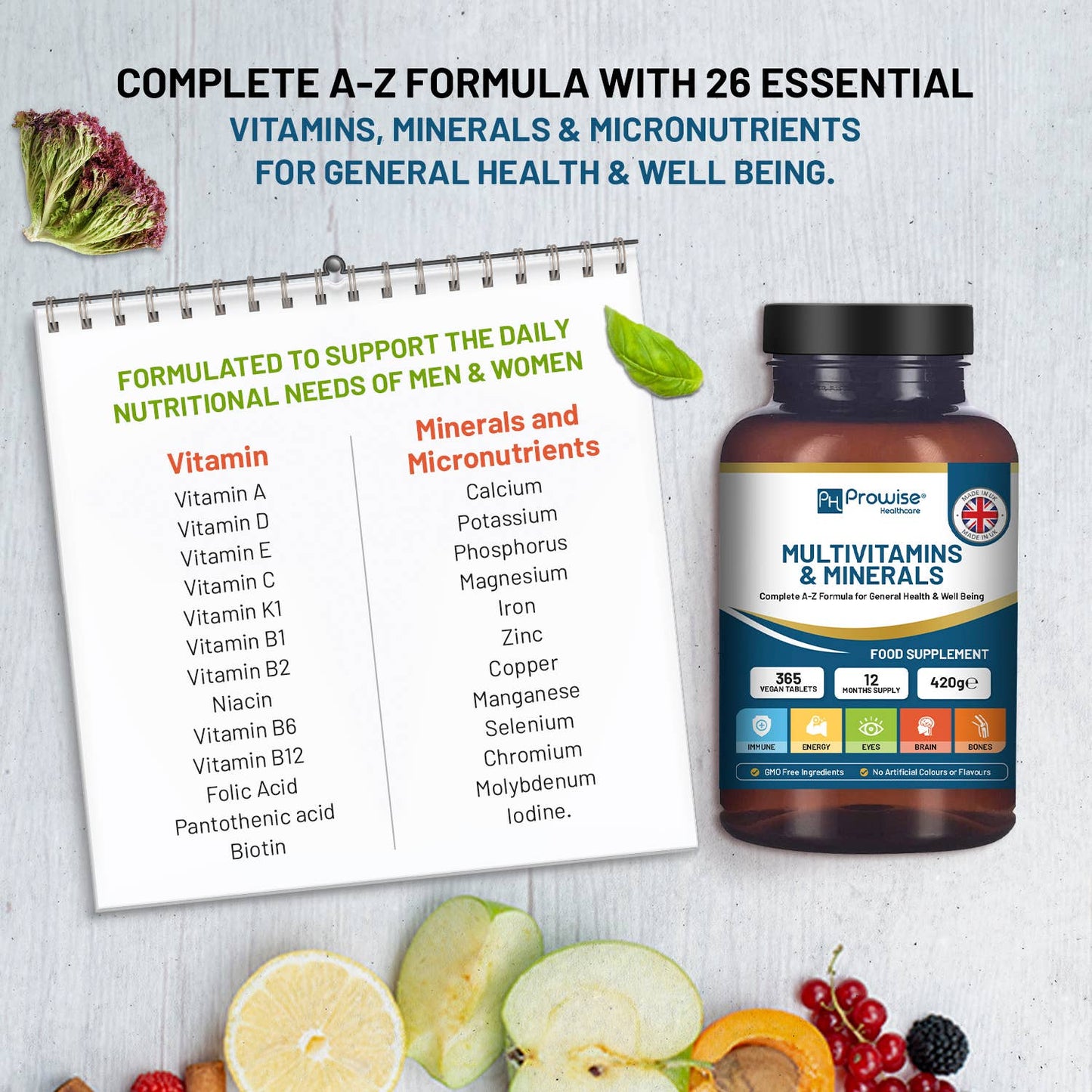 A-Z Multivitamins & Minerals l 365 Vegan Multivitamin Tablet