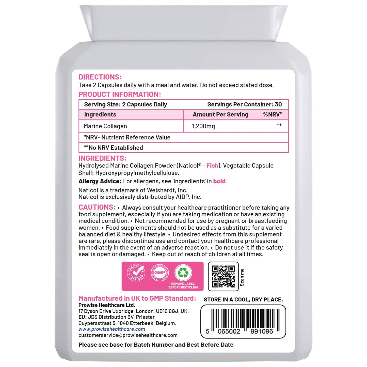Marine Collagen+ 1200mg - 60 Capsules | UK Manufactured