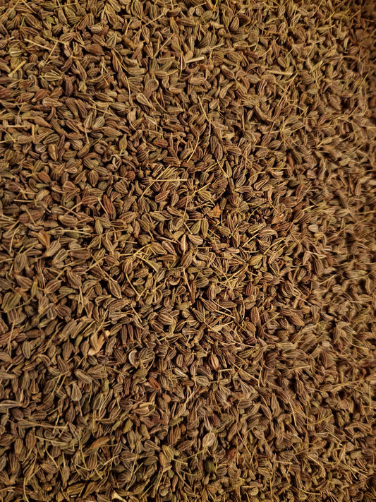 Close-up of dried Anise seeds, herbal remedy from Botanical Remedies herbal dispensary, loose herbal tea