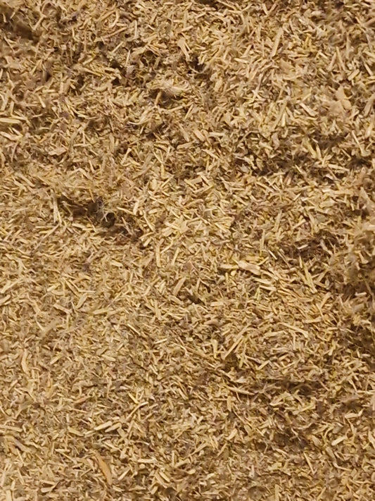 close up of dried and cut Chanca piedra herb, an herbal remedy, loose herbal tea