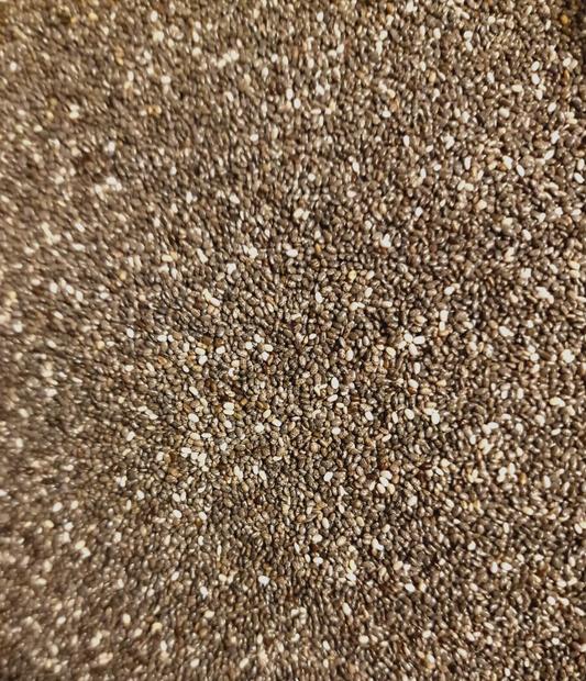 close up of dried Chia seeds, an superfood from Botanical Remedies herbal dispensary