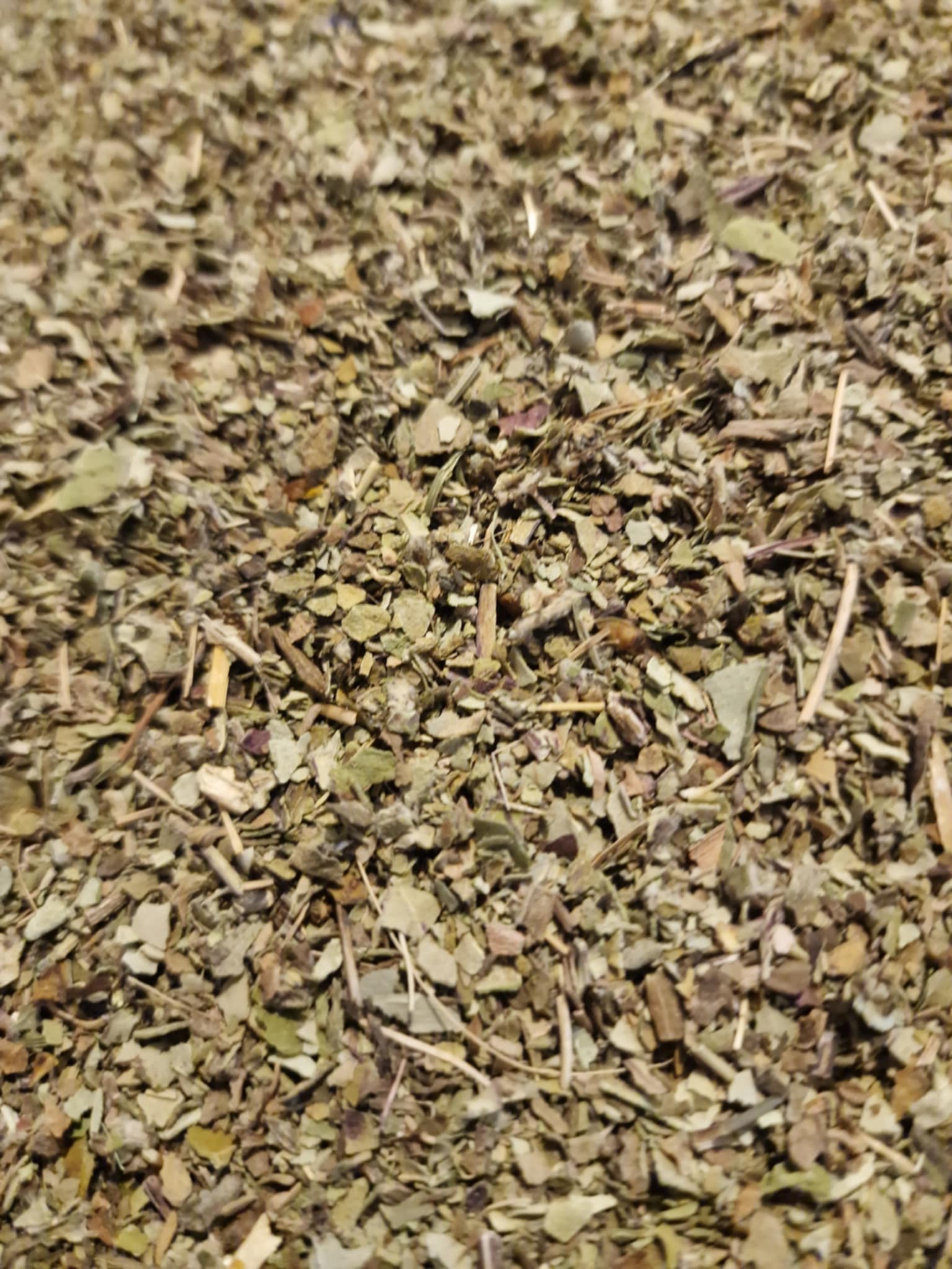 Coltsfoot leaves dried and cut, an herbal remedy