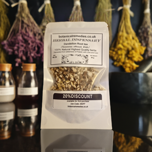 Dandelion root tea, an herbal remedy from Botanical Remedies herbal dispensary