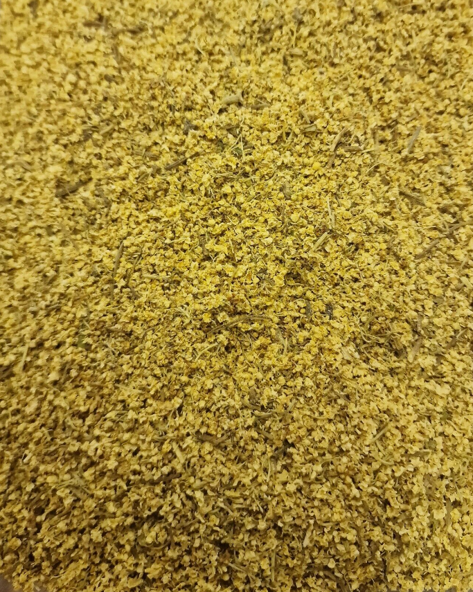 Close up of dried Elderflowers, loos herbal tea, an herbal remedy