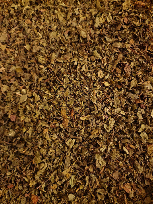 close up of Gotu Kola herb cut, an herbal remedy from Botanical Remedies herbal dispensary, loose herbal tea