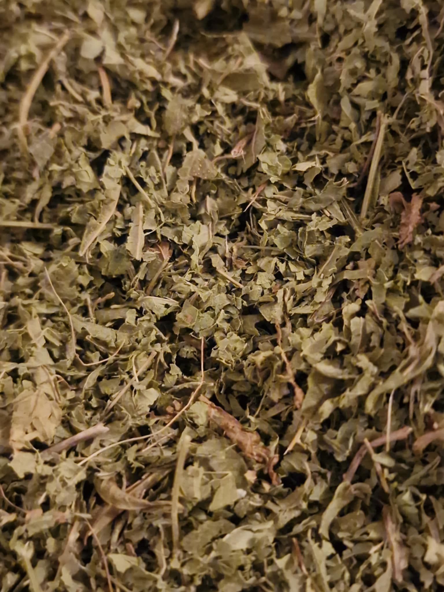 Close-up of Lemon vervain leaf cut, loose herbal tea, an herbal remedy