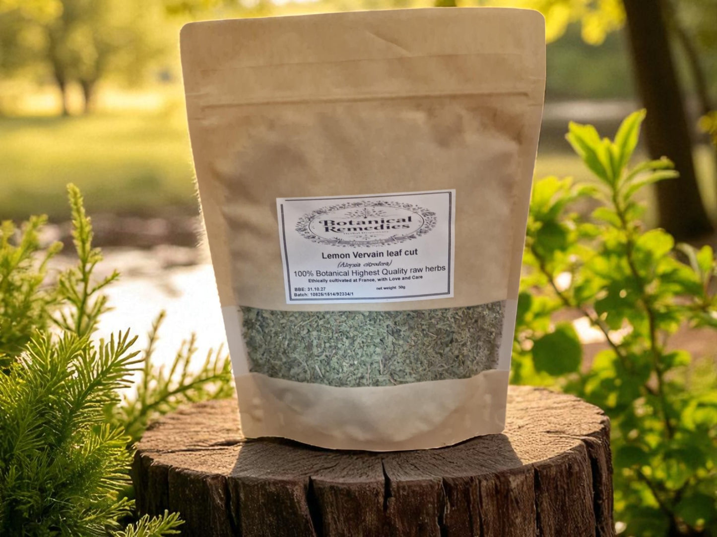 Bag Botanicals Remedies herbal dispensary Lemon verbena leaf cut, an herbal remedy, loose herbal tea