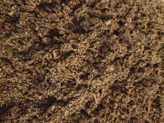 Close-up of Organic Artichoke leaf, dried and cut, an herbal remedy, loose herbal tea