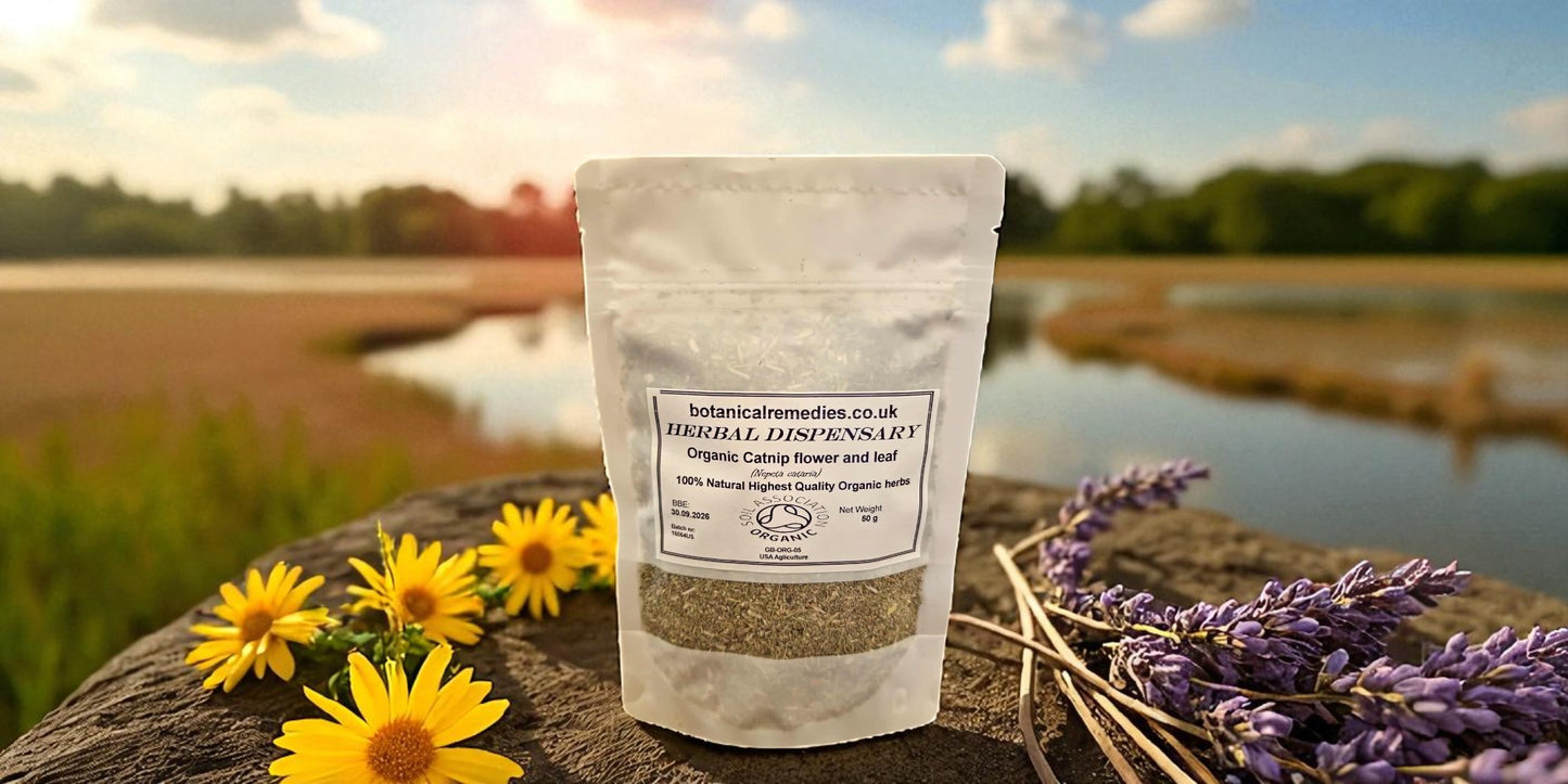 Organic Catnip leaf and flowers (Nepeta cataria)