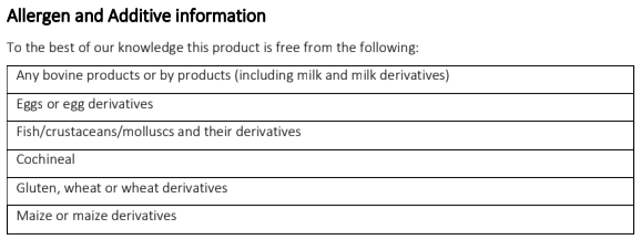 Organic Dandelion root product specification part 3