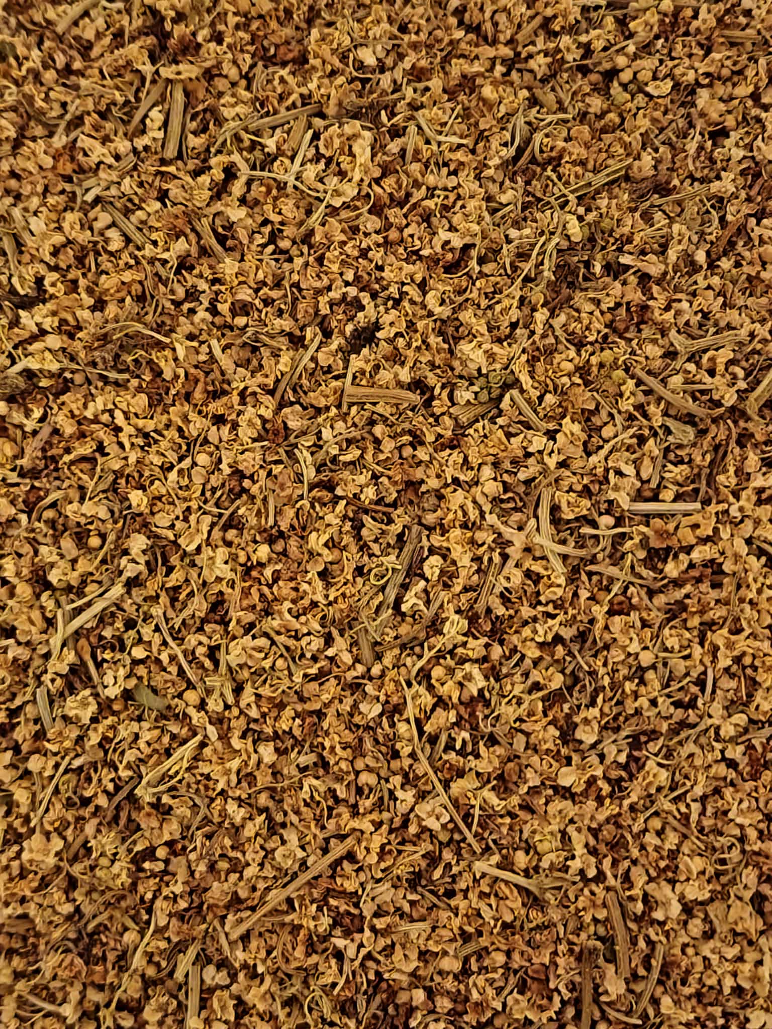 Close-up of dried Organic Elderflowers from Botanical Remedies Herbal Dispensary, an herbal remedy, loose herbal tea