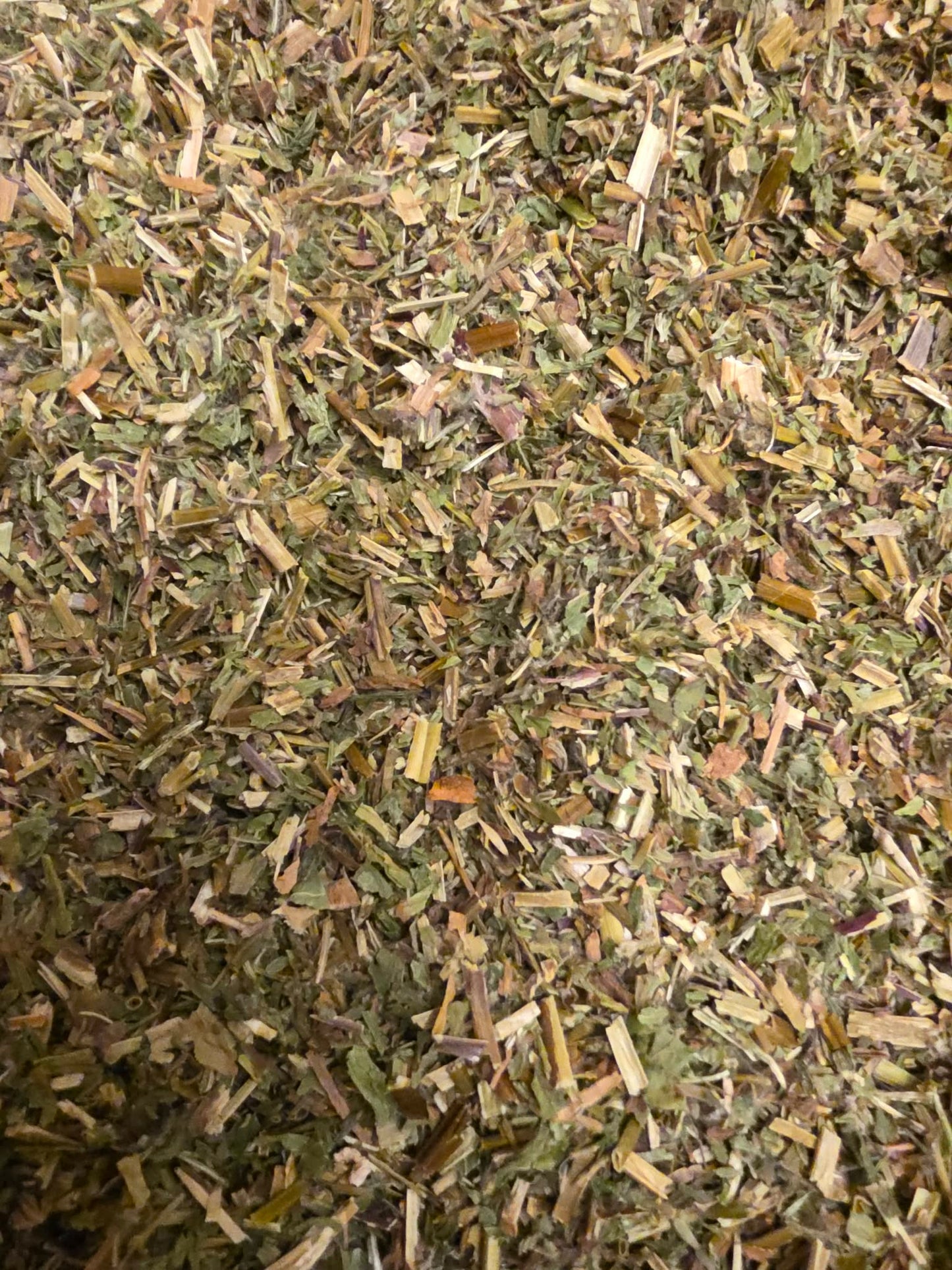 close up of dried and cut Organic Fireweed herb, an herbal remedy from Botanical Remedies herbal dispensary, loose herbal tea