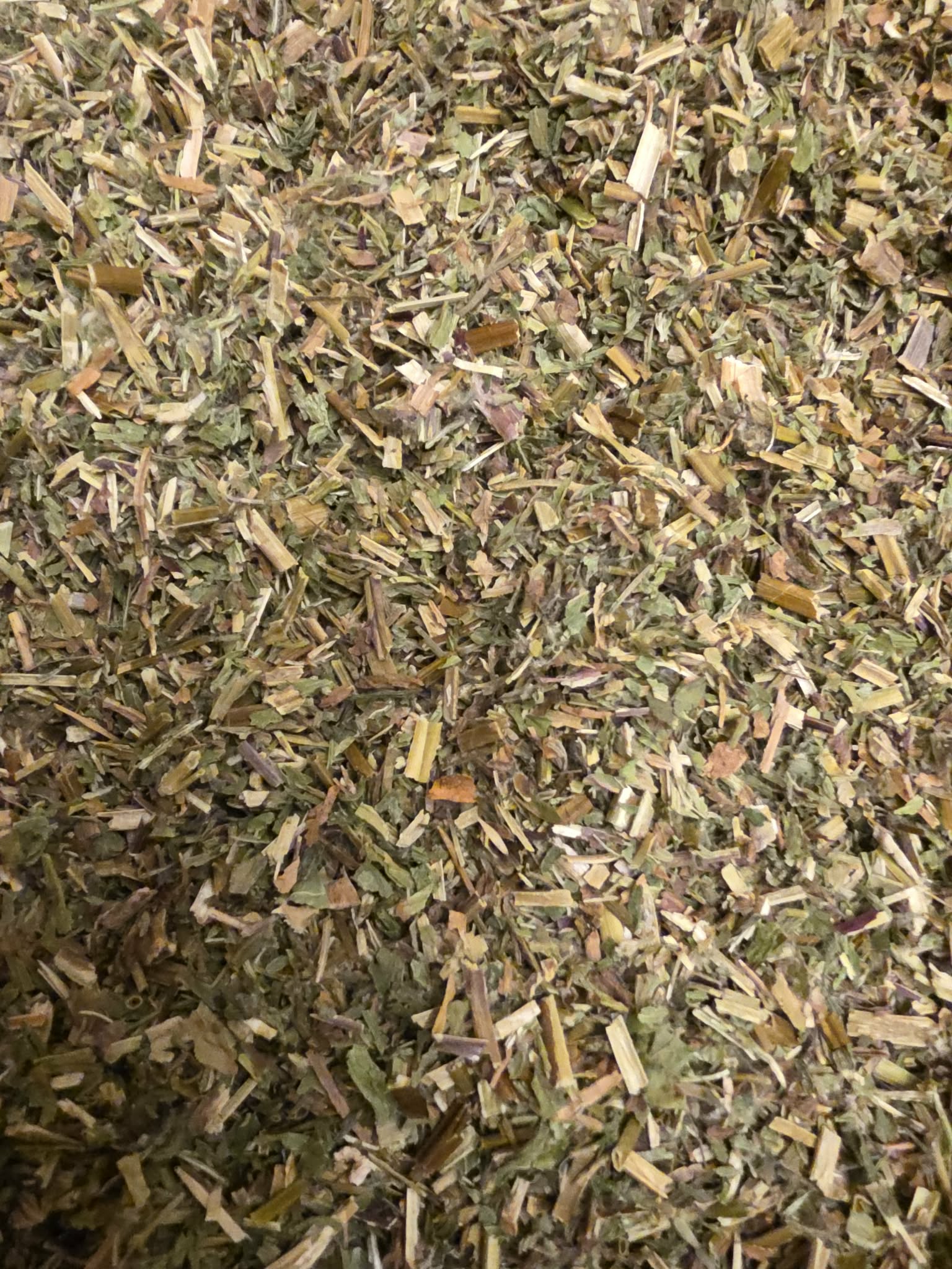 close up of dried and cut Organic Fireweed herb, an herbal remedy from Botanical Remedies herbal dispensary, loose herbal tea