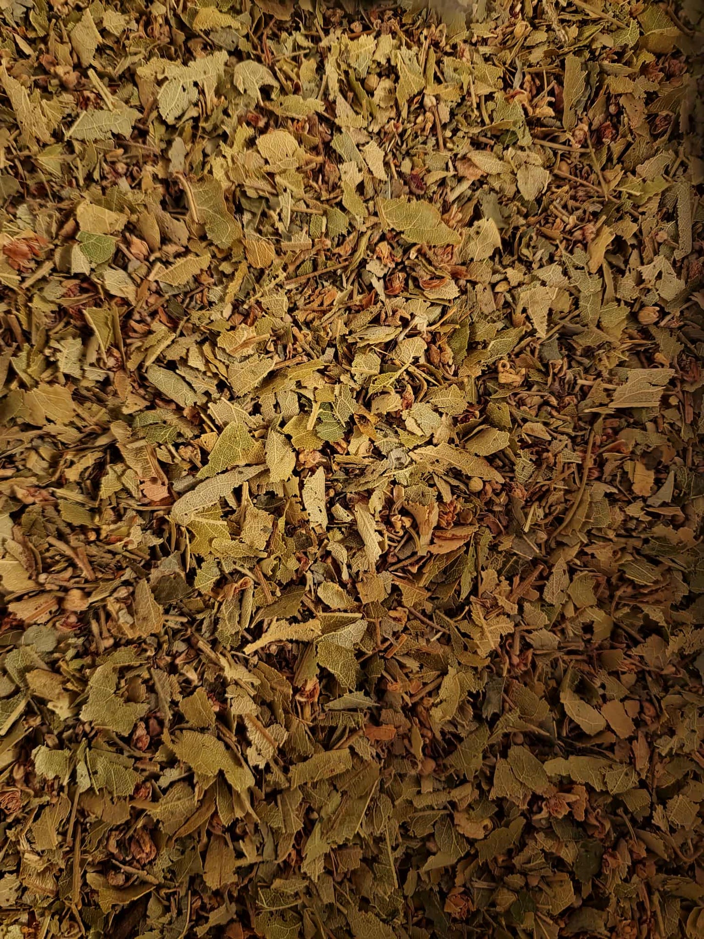 Close-up of dried Organic Lime flowers, an herbal remedy from Botanical Remedies herbal dispensary, loose herbal tea