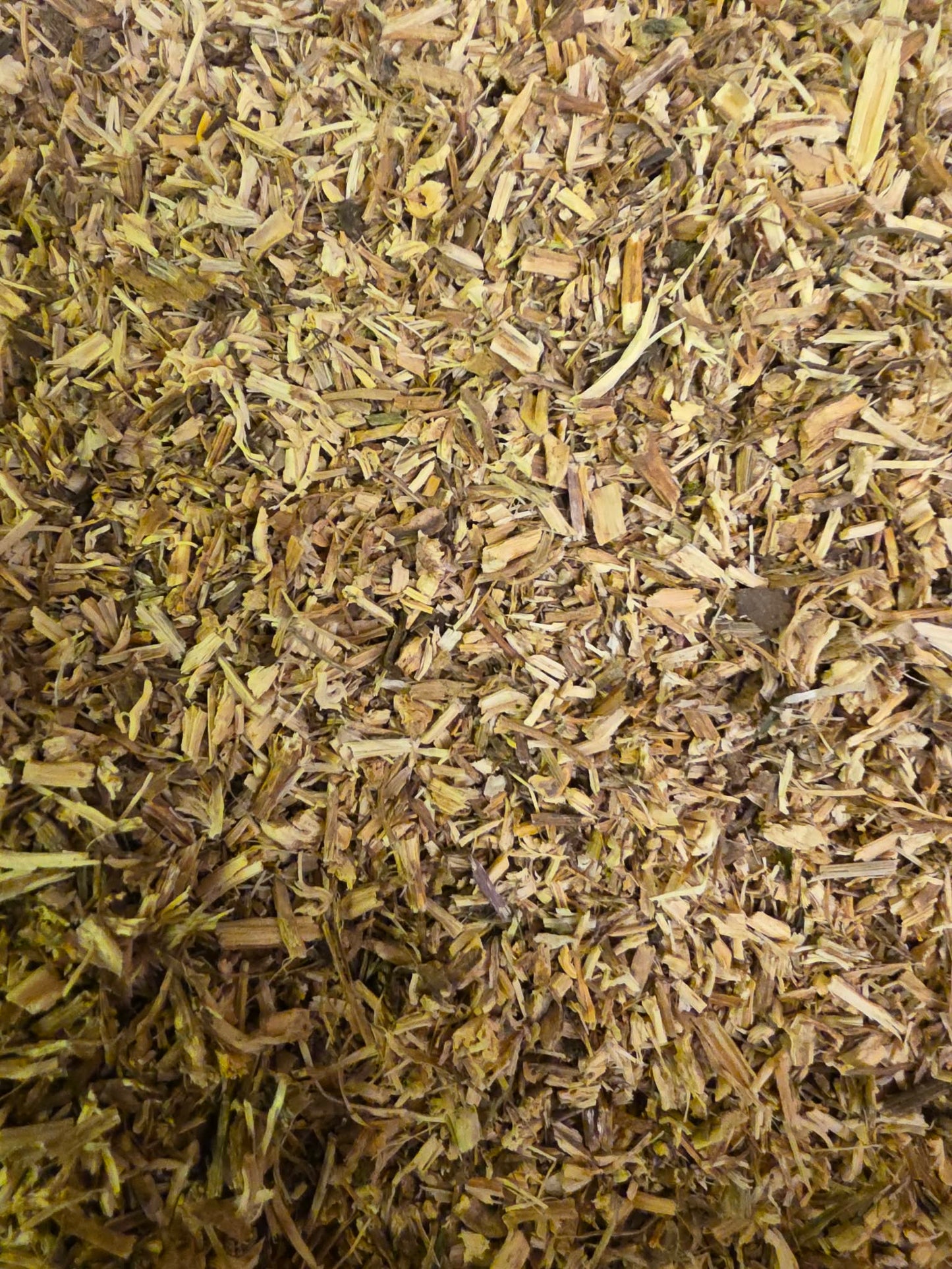 Close-up of dried and cut Organic Nettle root, an herbal remedy from Botanical Remedies herbal dispensary, loose herbal tea