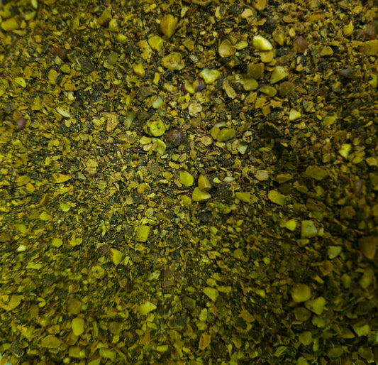 Close-up of dried and cut Organic Saw palmetto berries, an herbal remedy from Botanical Remedies herbal dispensary, premium male tonic, loose herbal tea