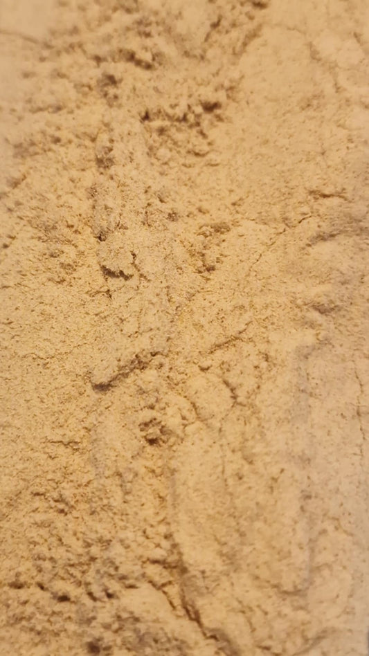 Organic slippery elm bark, dried and powdered, an herbal remedy from Botanical Remedies herbal dispensary