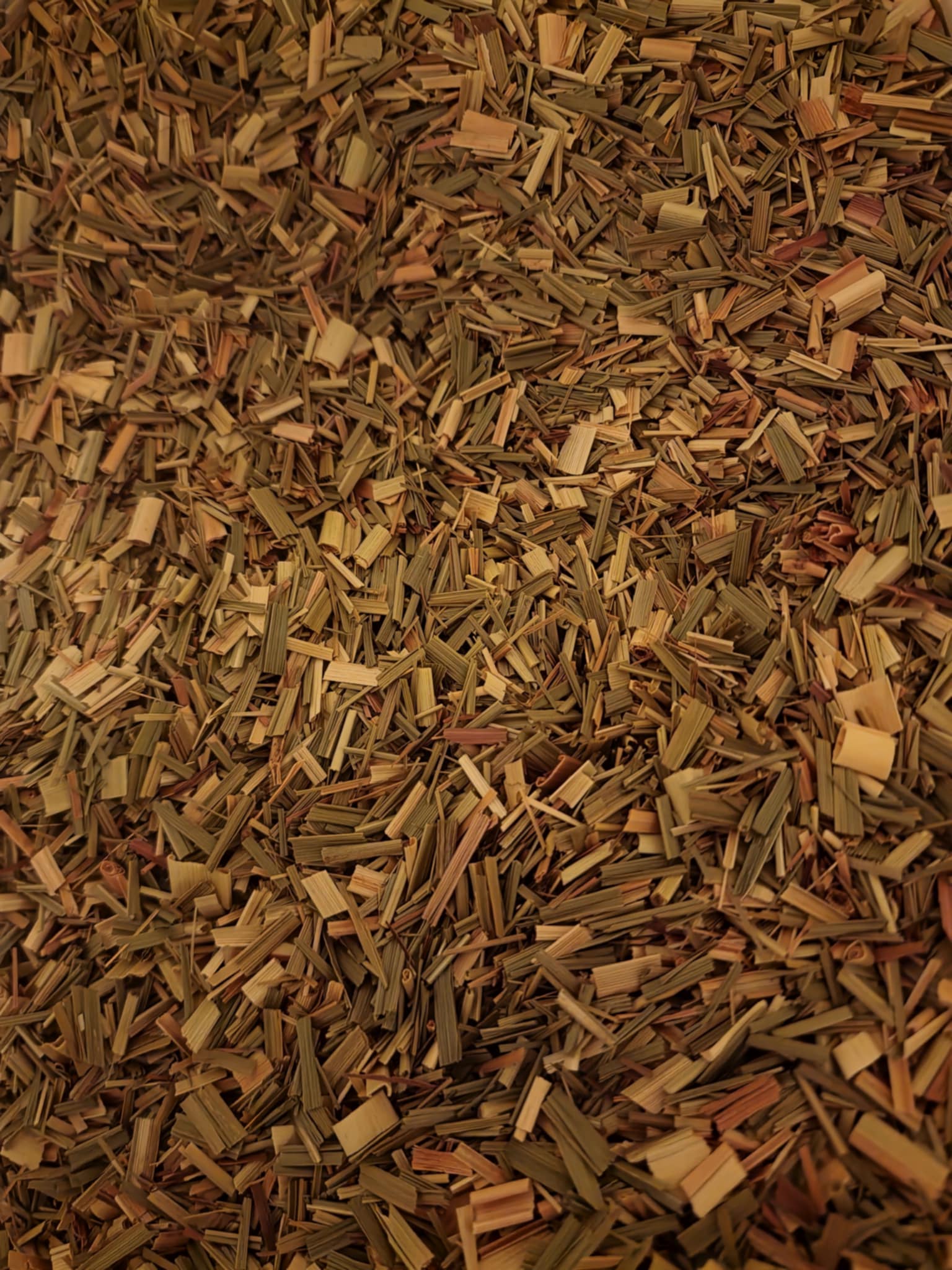 Close-up of a pile of dried Organic lemongrass herb from Botanical Remedies, an herbal remedy